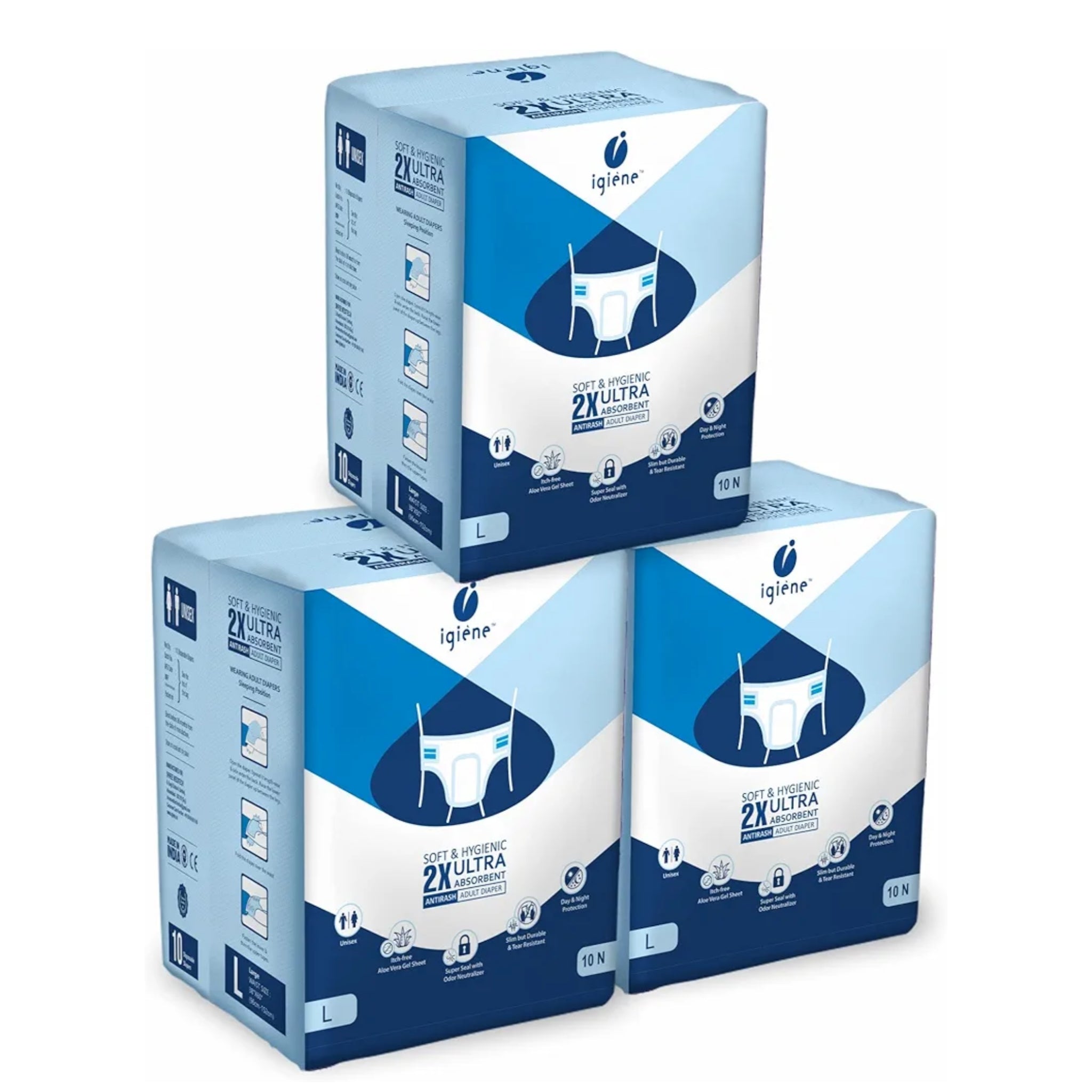 Igiene Adult Diapers (Pack of 3)