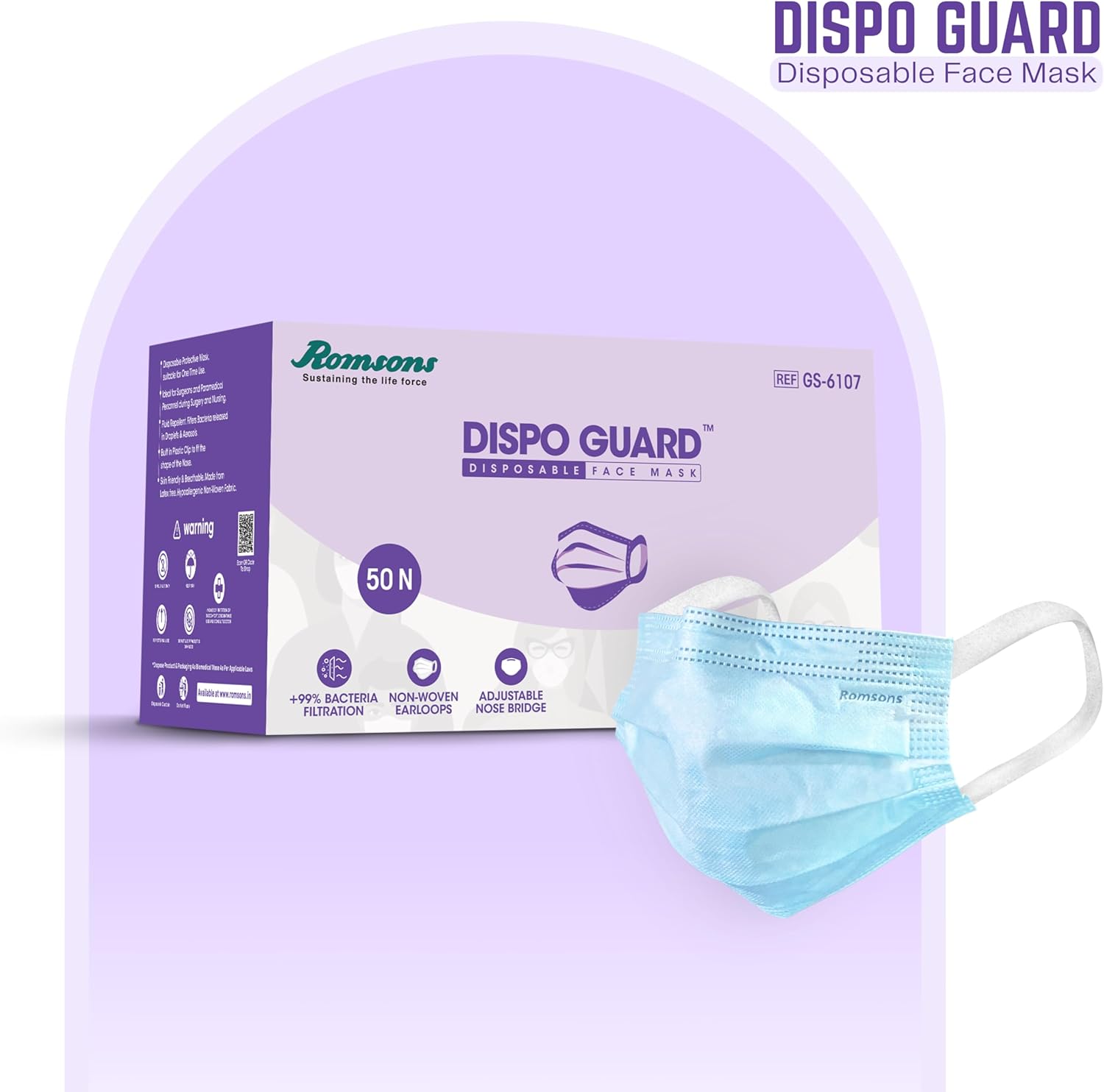 Romsons 3 Ply Disposable Mask