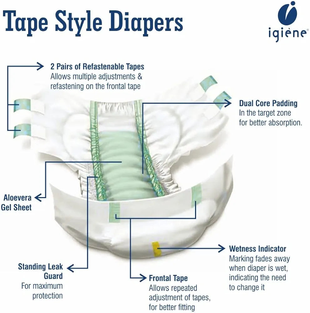 Igiene Adult Diapers (Pack of 3)